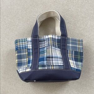 LL bean boat and tote mini Plaid Patchwork Tote Bag